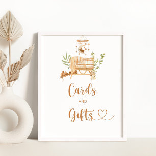 Boho-daghem med rörliga kort och gåvor poster