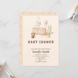 Boho-daghem - mobil babydusch inbjudningar