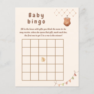 Boho-daghemmet Baby bingo-spel.
