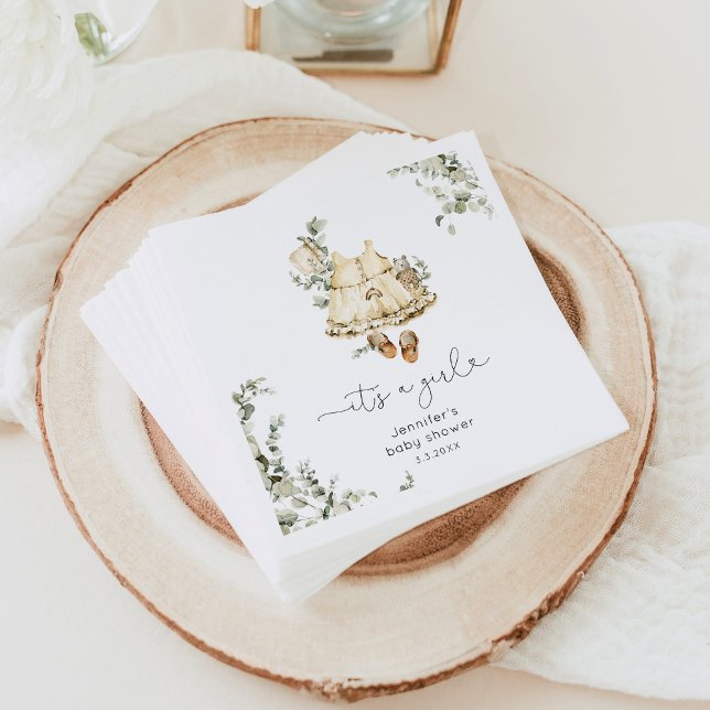 Boho-daghemsflickan klär sig i flicka dusch pappersservett (Skapare uppladdad)