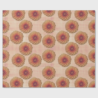 Boho Dahlia Floral Rustic Country Wrapping Paper Presentpapper