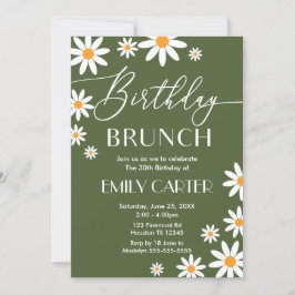 Boho Daisies Birthday Brunch Party Invitation  Inbjudningar