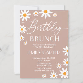 Boho Daisies Birthday Brunch Party Invitation Inbjudningar