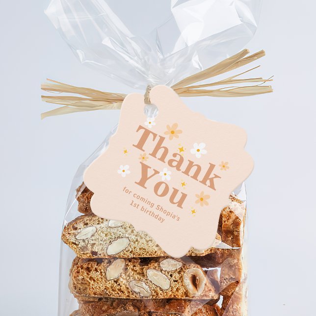 Boho Daisy 1:a födelsedag Gåvor Etiketter (Skapare uppladdad)