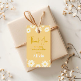 Boho Daisy 2 Blommigt Golden Bohemian 2:a födelsed Presentetikett