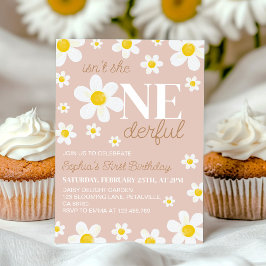 Boho Daisy är inte en underbar första födelsedag Inbjudningar