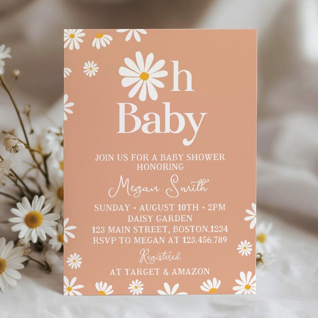 Boho Daisy Baby Shower-inbjudan Inbjudningar (Skapare uppladdad)