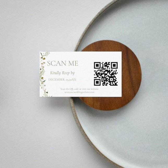 Boho Daisy Beidge Wildblommbröllop Tilläggskort (Skapare uppladdad)