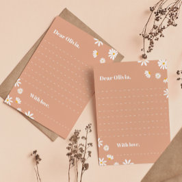 Boho Daisy Birthday Capsule Note Message Card Tack Kort