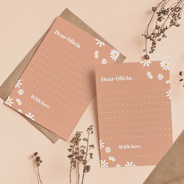 Boho Daisy Birthday Capsule Note Message Card Tack Kort (Skapare uppladdad)