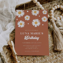 Boho Daisy Birthday-inbjudningar Inbjudningar