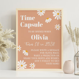 Boho Daisy Birthday Time Capsule Poster