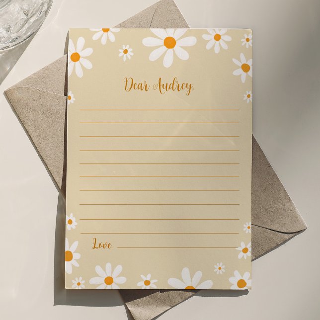 Boho Daisy Bitrhday Note Time Capsule Card Tack Kort (Skapare uppladdad)