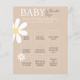 Boho Daisy Blommigt Baby Ice Breaker Bingo Game