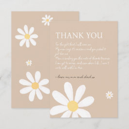 Boho Daisy Blommigt Baby Shower Tack Kort