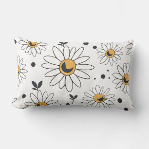 Boho Daisy Blommigt Dekorativ kudde