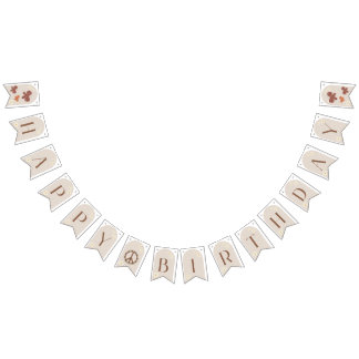 Boho Daisy Blommigt Grattis på födelsedagen Buntin Vimplar