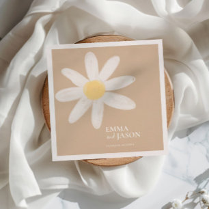 Boho Daisy Blommigt Napkins Pappersservett