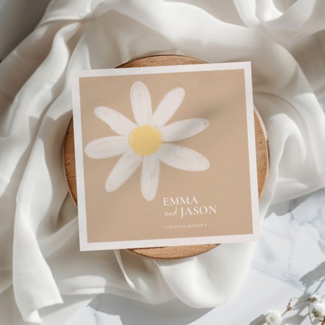 Boho Daisy Blommigt Napkins Pappersservett (Skapare uppladdad)
