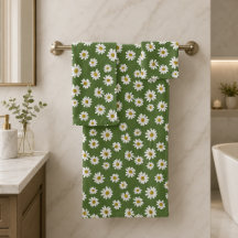 Boho Daisy Blommönster Grön