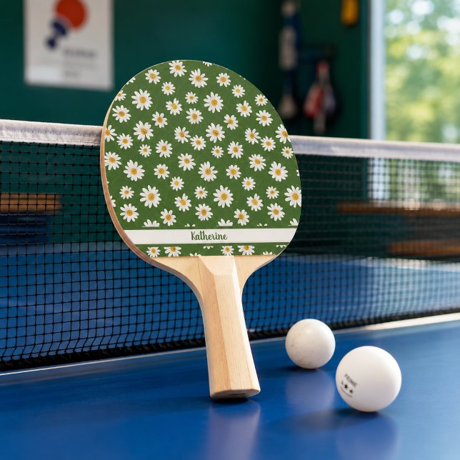 Boho Daisy Blommönster Grön Namn  Pingisracket (Skapare uppladdad)