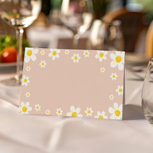 Boho Daisy Bloom Födelsedagsfest Food Tält Placeringskort