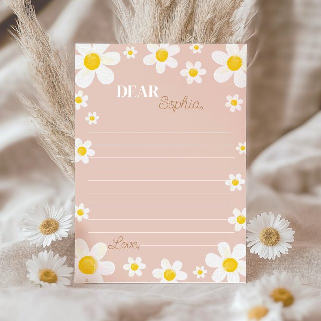 Boho Daisy Bloom Time Capsule Note Message Card Tack Kort (Skapare uppladdad)