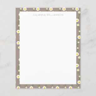 Boho Daisy Chain Blommönster Namn Stationery