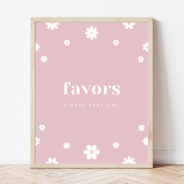 Boho Daisy Favors-Födelsedagsfest - tecken Poster (Skapare uppladdad)
