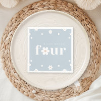 Boho Daisy Fjärde födelsedagen Napkin