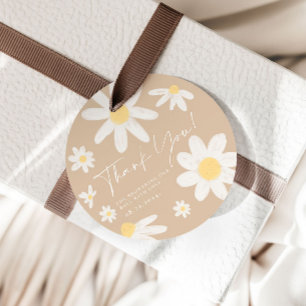 Boho Daisy Flower Favor Taggs Gåvor Etiketter