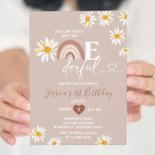 Boho Daisy Flowers är inte hennes födelsedag Inbjudningar