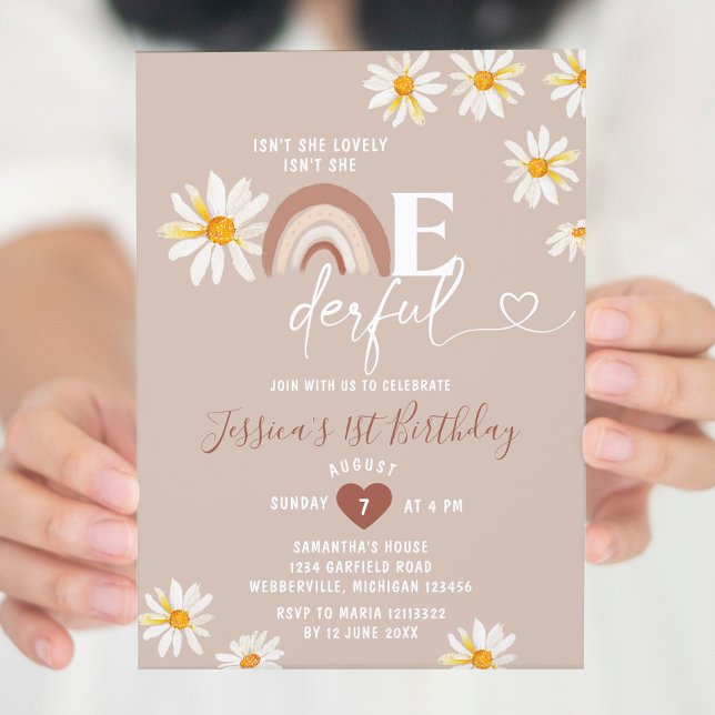 Boho Daisy Flowers är inte hennes födelsedag Inbjudningar (Skapare uppladdad)