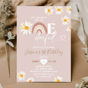 Boho Daisy Flowers är inte hennes födelsedag Inbjudningar