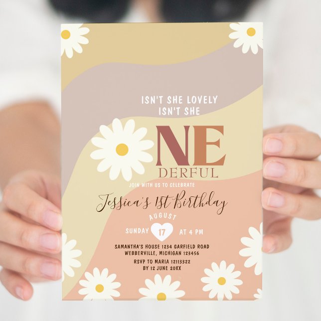 Boho Daisy Flowers är inte hennes födelsedag Inbjudningar (Skapare uppladdad)