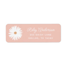 Boho Daisy Födelsedagsfest Returadress