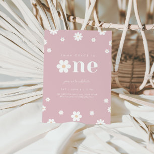 Boho Daisy Första födelsedagsinbjudan Inbjudningar