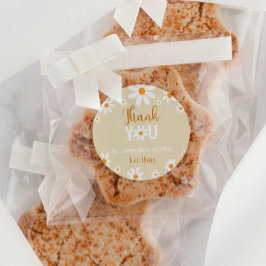 Boho Daisy Light 1:a födelsedag Märkre Runt Klistermärke