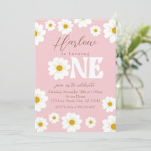 Boho Daisy One Girl's first Birthday Call