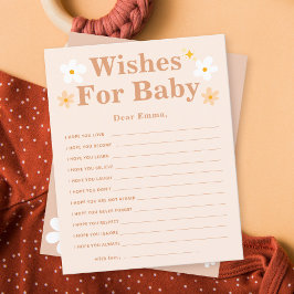 Boho Daisy önskemål för rådgivkort från baby