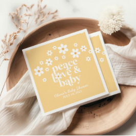 boho Daisy peace kärlek baby Napkins Pappersservett