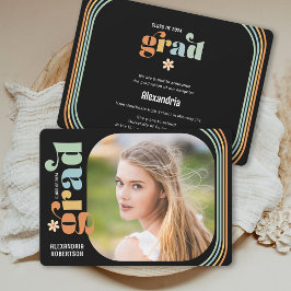 Boho Daisy Retro Text Foto Examen Meddelande