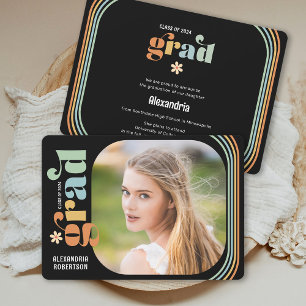 Boho Daisy Retro Text Foto Examen Meddelande