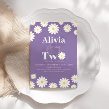 Boho Daisy Två Blommigtar Lila Bohemian 2:a födels