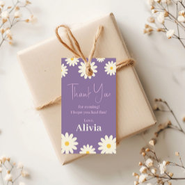 Boho Daisy Två Blommigtar Lila Bohemian 2:a födels Presentetikett