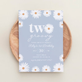 Boho Daisy Two Groovy 2:a födelsedagen Party Inbjudningar