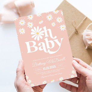 Boho Daisy Wild One 1-års inbjudan