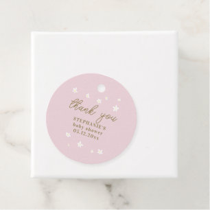 Boho Daisys Rosa Guld Oh Flicka Shower Gåvor Etiketter