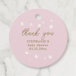 Boho Daisys  Rosa Guld Oh Flicka Shower Gåvor Etiketter