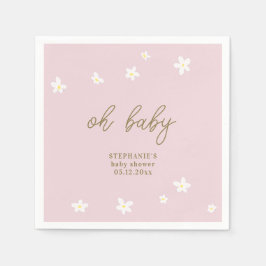 Boho Daisys Rosa Guld Oh Flicka Shower Pappersservett